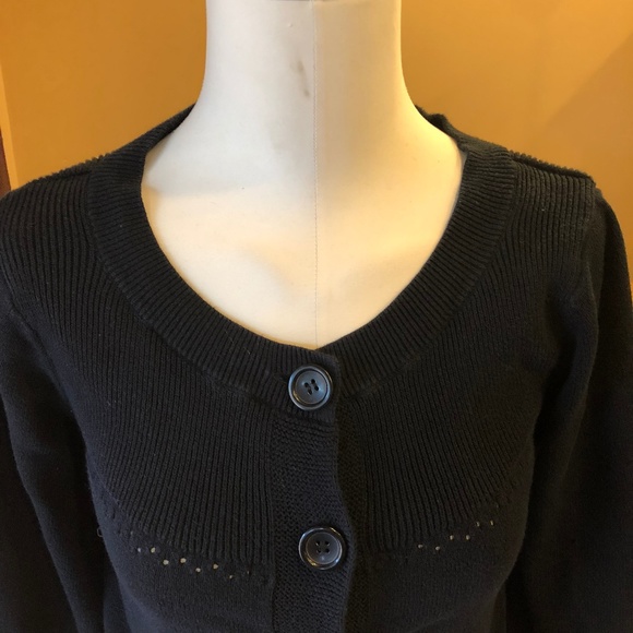 Black Cardigan | Button Down Sweater - Picture 4 of 8